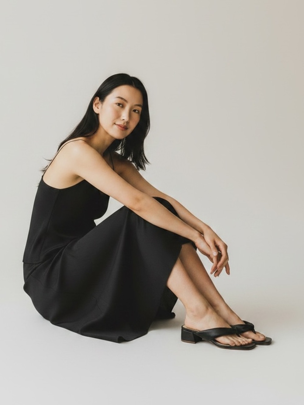 Black Block Heel Sandals